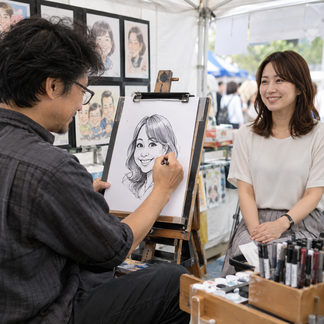 似顔絵教室手配