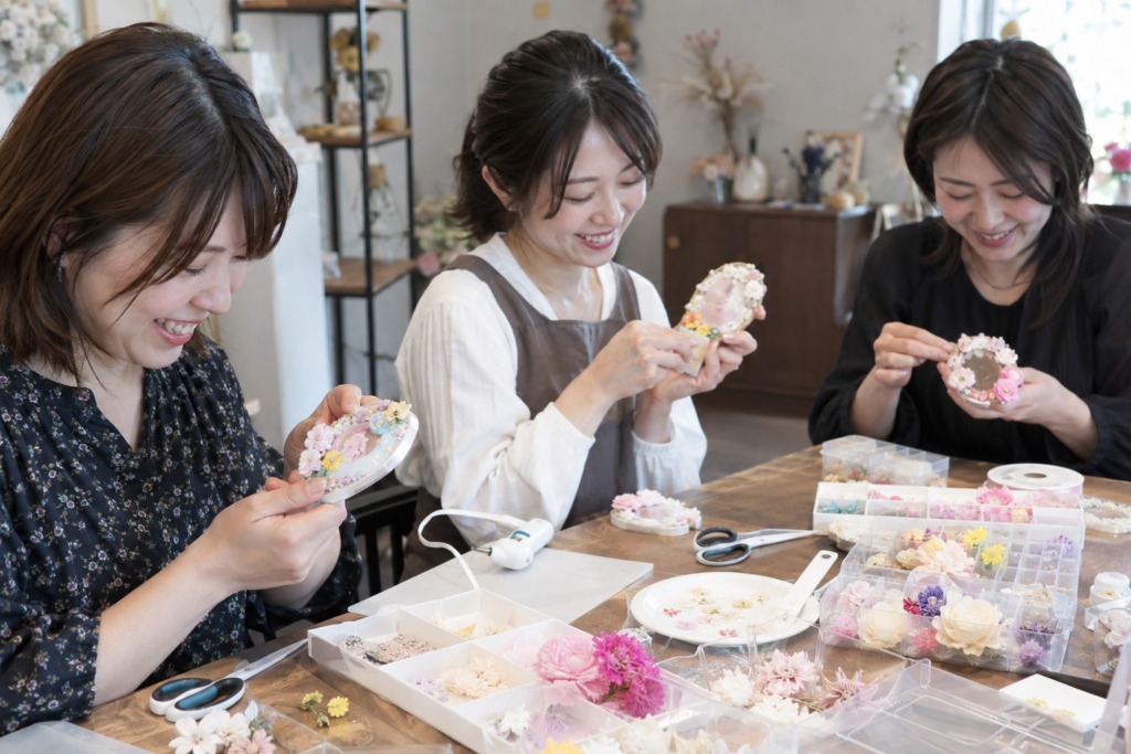 フラワーデコミラーを作ろう♪