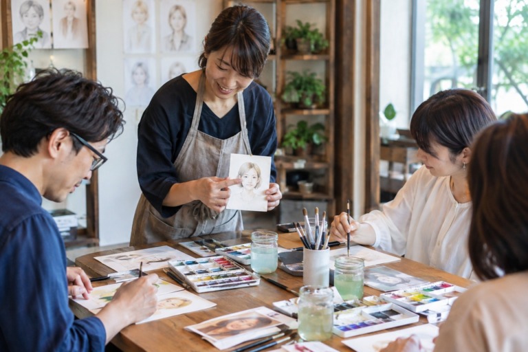 水彩で似顔絵を描こう!