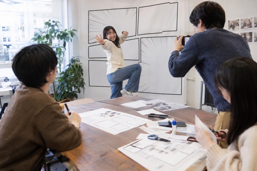 マンガの世界で写真撮影!
