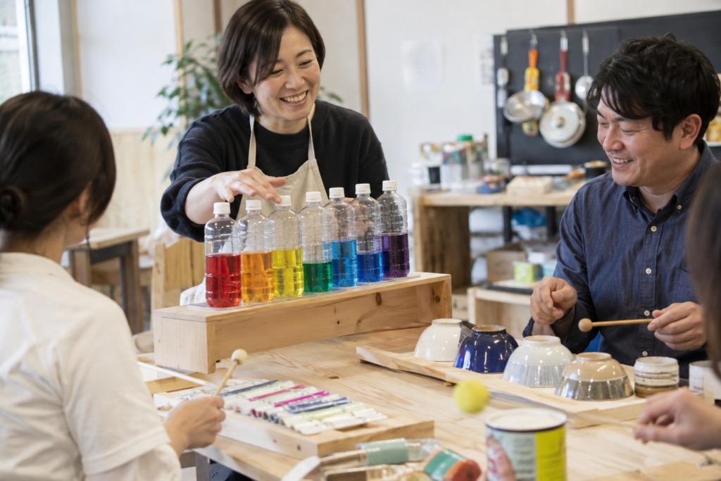 日用雑貨で作った楽器でアンサンブル♪